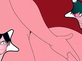 Tenya iida intenta divertirse clothes-brush el culo de midoriya