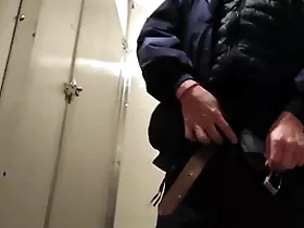 Bathroom stall blowjob
