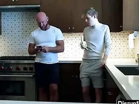 Young gay boy is give love with his step daddy