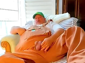 Agriculturist grandpa huge cock cums heavy