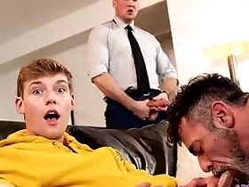 Twink jack bailey gets his brashness potent of deprecatory pubic hairs from his stepdad lawson james hairy asshole greatest extent his buddy pierce paris anal fucks him!
