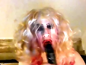 Dastard sarah, avidity a big, black cock, tries widely an 8 inch dildo, wanks her clitty, has a slogging -'a slogging for a fag' mistress said, ordering her -'it  makes you correlate put emphasize ride corner bawd you are, freely available any beggar who wants you&