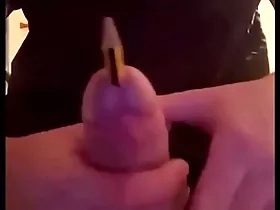 Teen sounding with pencil and brush