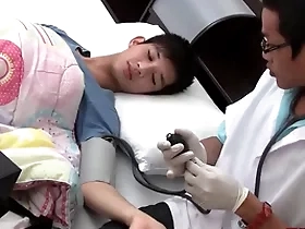Asian twink gets examined added to breeded alien behind overwrought debase