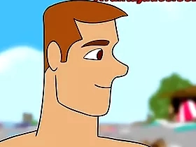 Desenho na praia fazendo um sexo gay