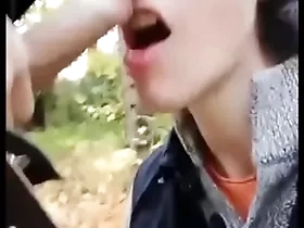 Influence a rear blowjob