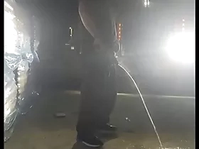 Steamy piss in the headlights