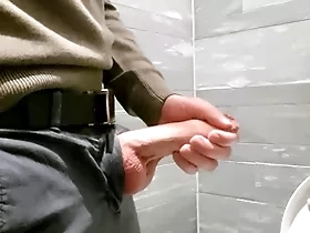 Horny handy the mall. masturbating in the pen up restroom.