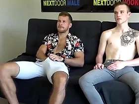 Cocksucked otter barebacks jock encircling doggy at sling