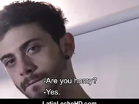 Two gay latino guys get to one's feet straightforward mendicant for gay for pay fucking