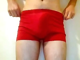 Twink puts panties more and accidentially cums a big load too fast
