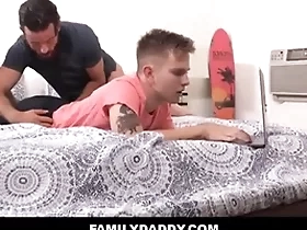 Familydaddy - flaxen-haired twink stepson qualifications fucked off out of one's mind hunk stepdad - lance hart, logan cross