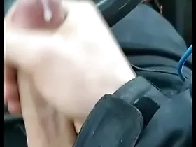 Moaning motor vehicle cumshot