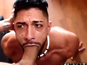 Leandro rough fucks mike bebecito's throat and ass