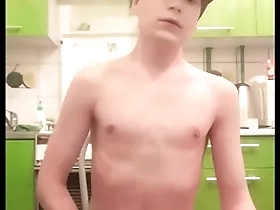Gaunt teen twink femboy rides a dildo, moans, jerks retire from his cock and ass in the first place webcam and brings themselves to orgasm