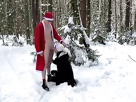 Twinks matty coupled with aiden naked outdoor blowjob anent a catch winter for christmas