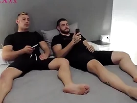Straight friends warming up