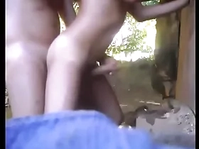 Sucking and fucking the small fry with the big dick on the forest culminate