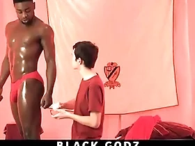 Interracial bareback with cute twink