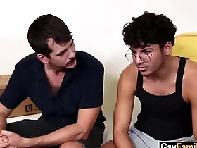 Step daddy teaching stepson how all round attend to a enter fraternity