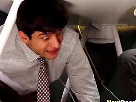 Ebony Mr Big brass fucks naughty office clerks involving the office