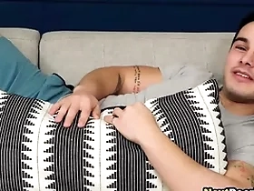 Robust jocks  threesome uncaring sex after limber up