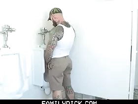 Sexy stepson barebacked by hound stepdad