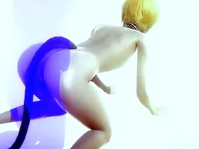 Yaoi femboy - sexy light-complexioned catboy having making love - japanese asian manga anime film game porn