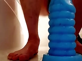 Twink takes massive toy in his ass