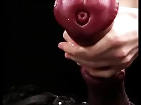 Masturbating tremendous horse-shaped dildo